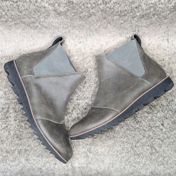 Sorel Harlow Chelsea Rain Boot Waterproof Leather Grey Women's 7.5 - Picture 9 of 13